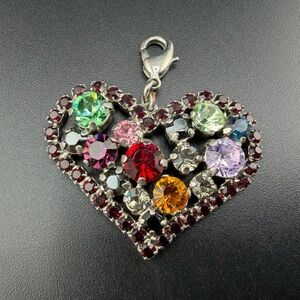 Sabika Multicolor Crystal Heart Pendant Charm